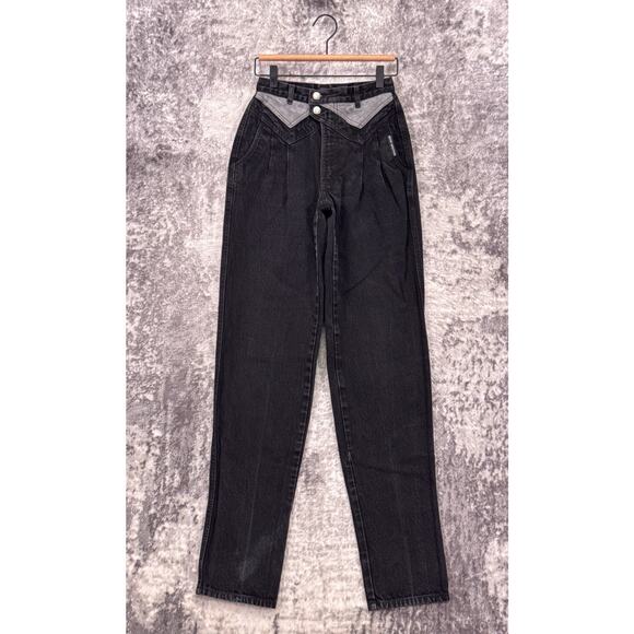 Rocky Mountain Denim - Vintage Rocky Mountain Jeans 24 x 34 Womens Black Denim Western Rodeo
